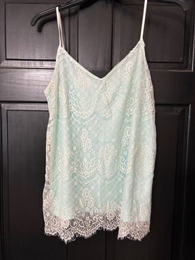 Maurices Light Aqua Lace Cami Tank Top